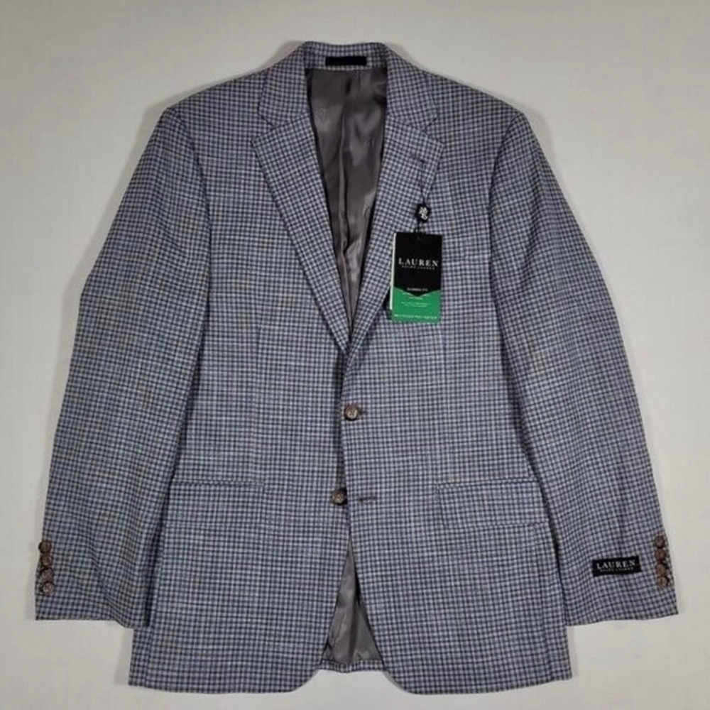 Ralph Lauren Blue and Gray Glen Plaid Sport Coat